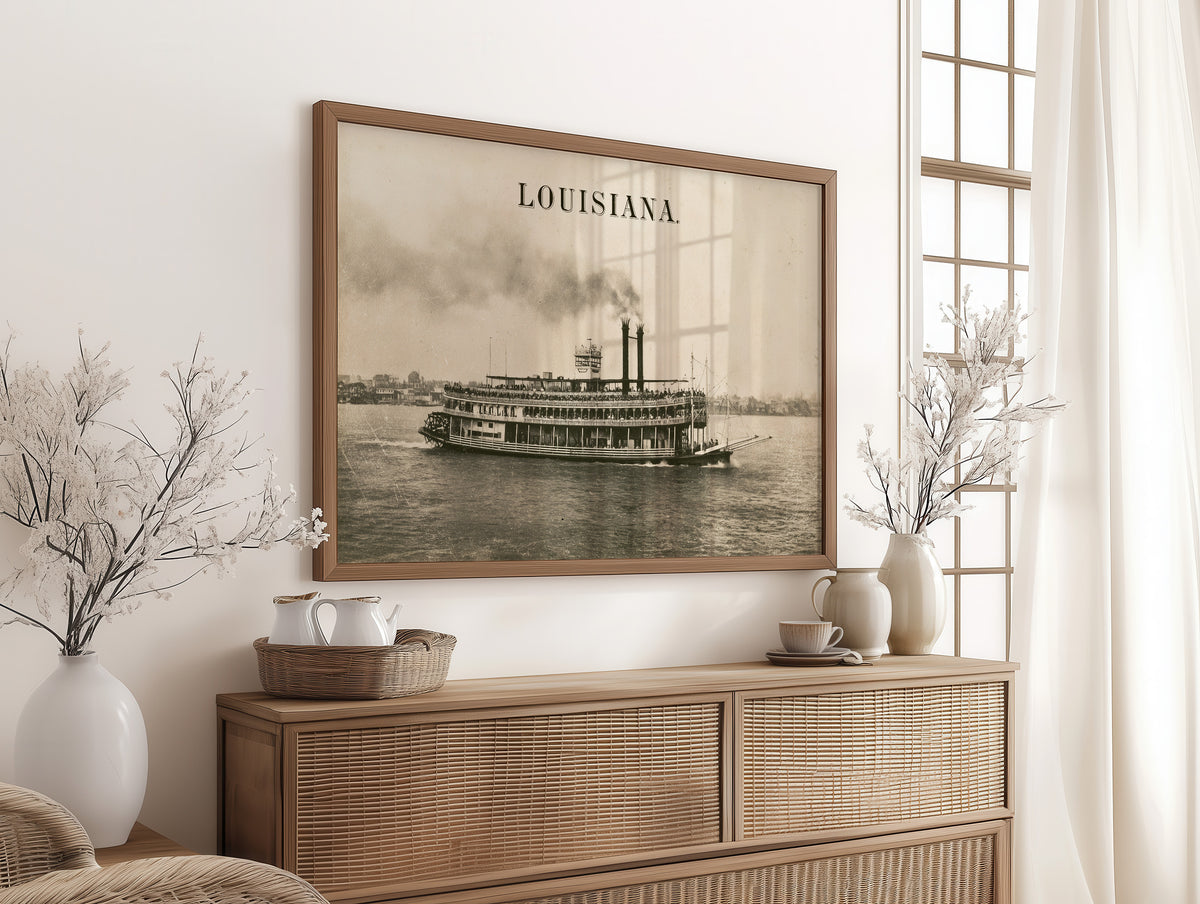 Louisiana Steamboat Voyage Print