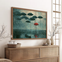 Red Umbrella Rises Above