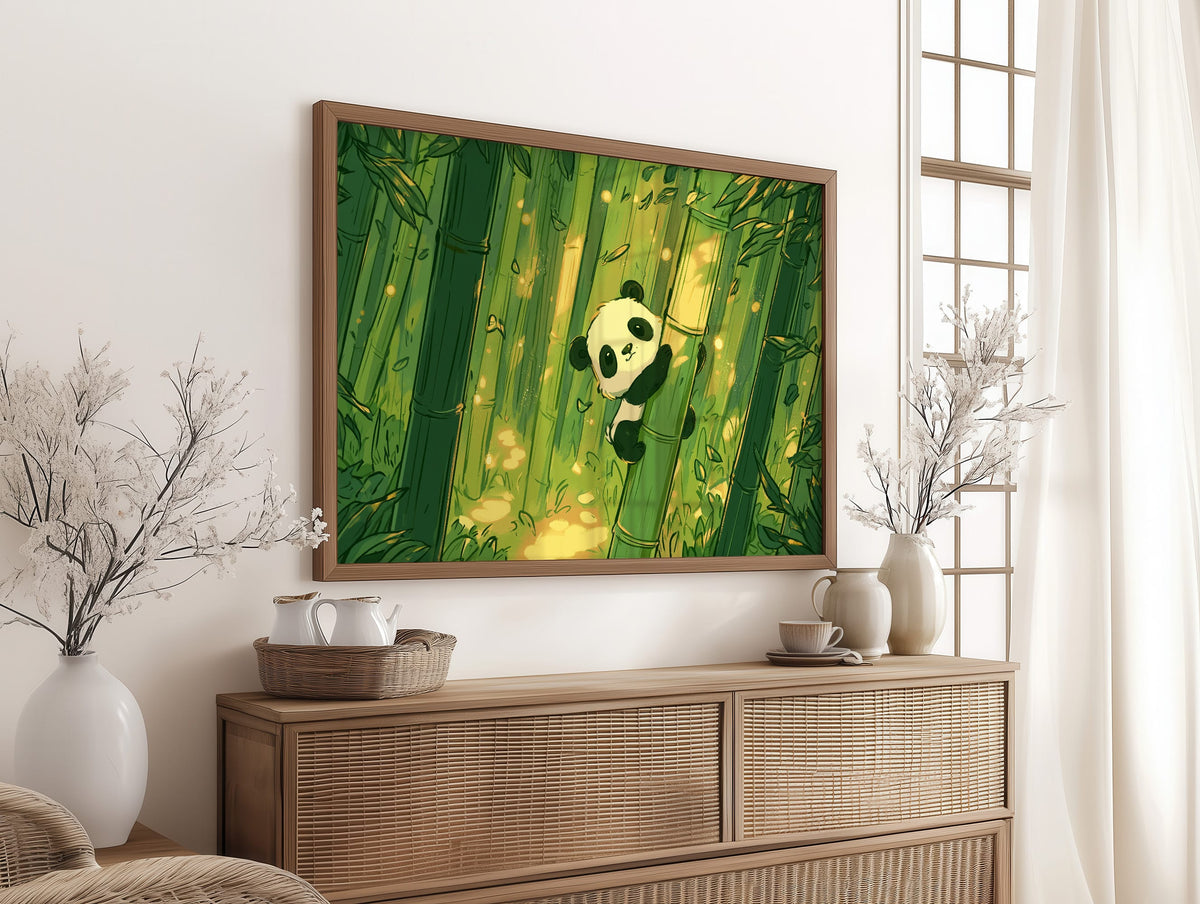 Baby Panda Bamboo Climb