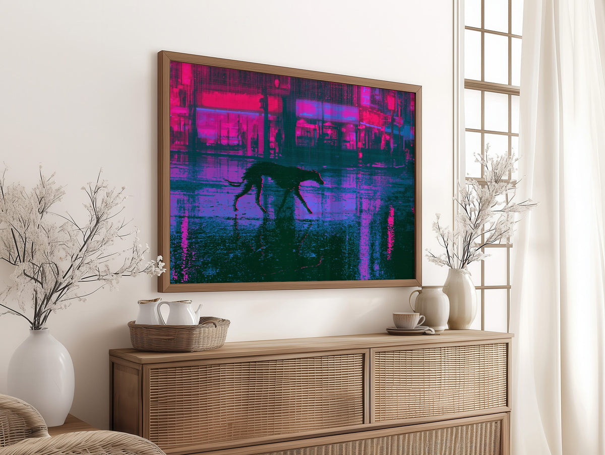 Neon Glitch Street Wanderer