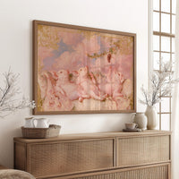 Piglet Cherubs Reaching for Grapes