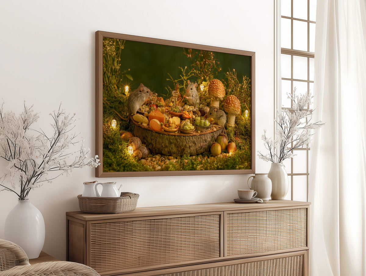 Woodland Mice Feast by Lantern