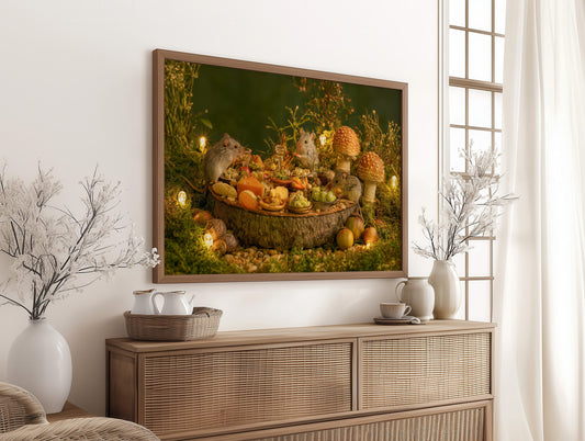 Woodland Mice Feast by Lantern