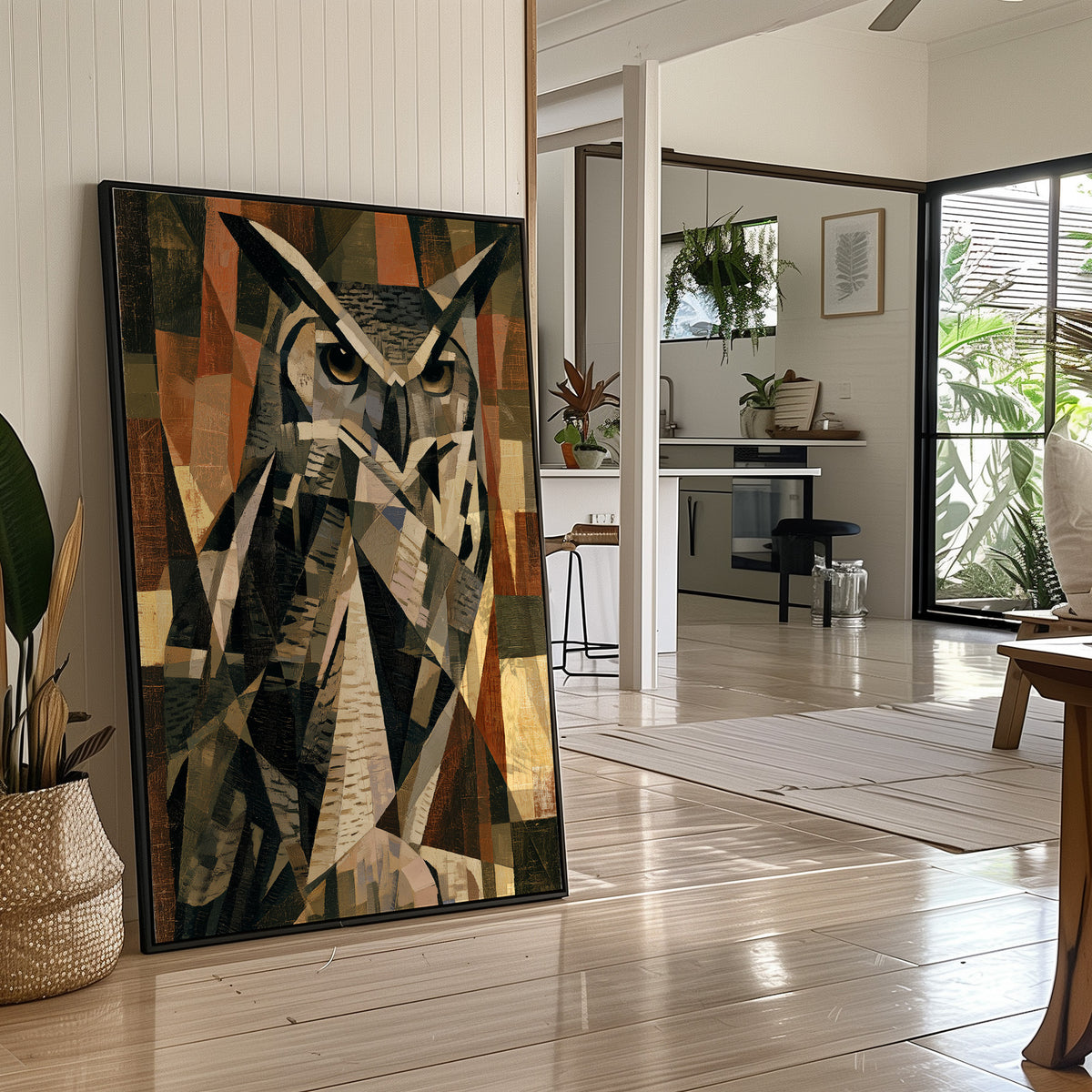 Cubist Great Horned Owl
