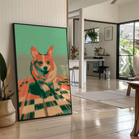 Pixelated Corgi Portrait Pop
