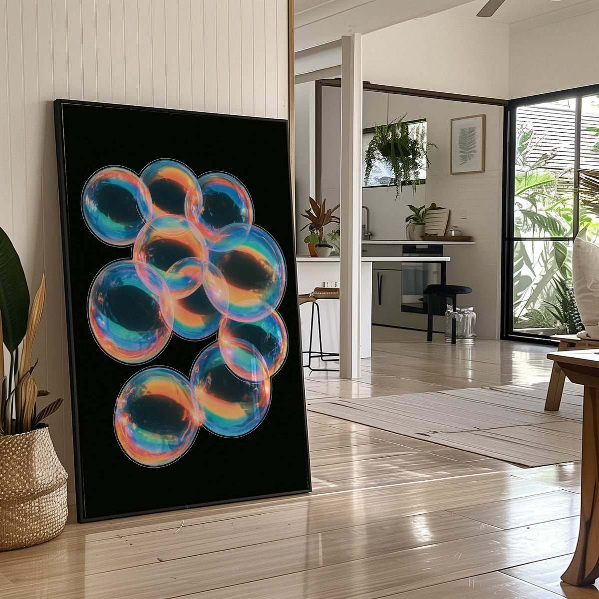 Iridescent Bubble Cluster Glow