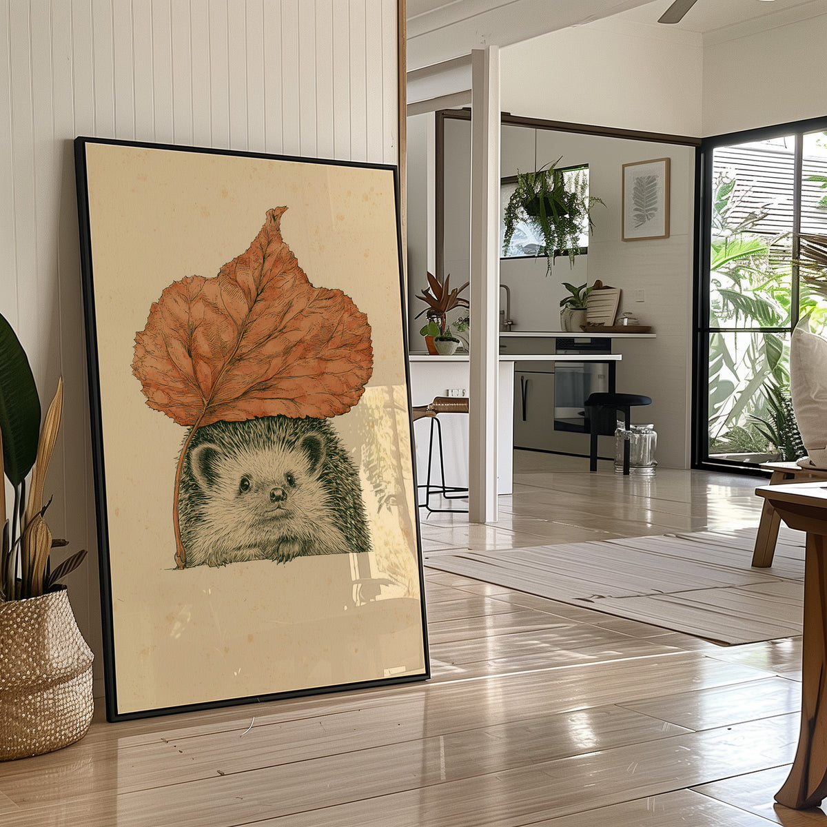 Hedgehog Autumn Leaf Umbrella