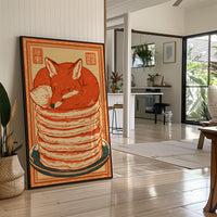 Fox Napping on Pancakes