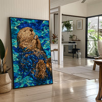 Stained Glass Otter Float