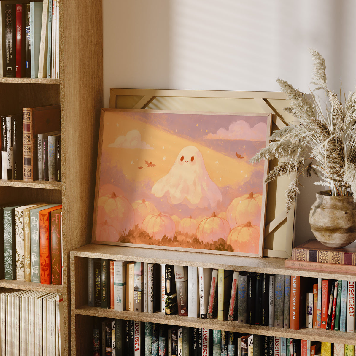 Sweet Ghost Over Pumpkin Field