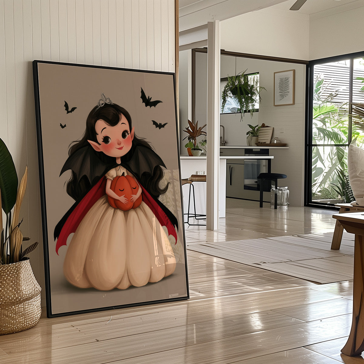 Vampire Princess Hugs a Pumpkin