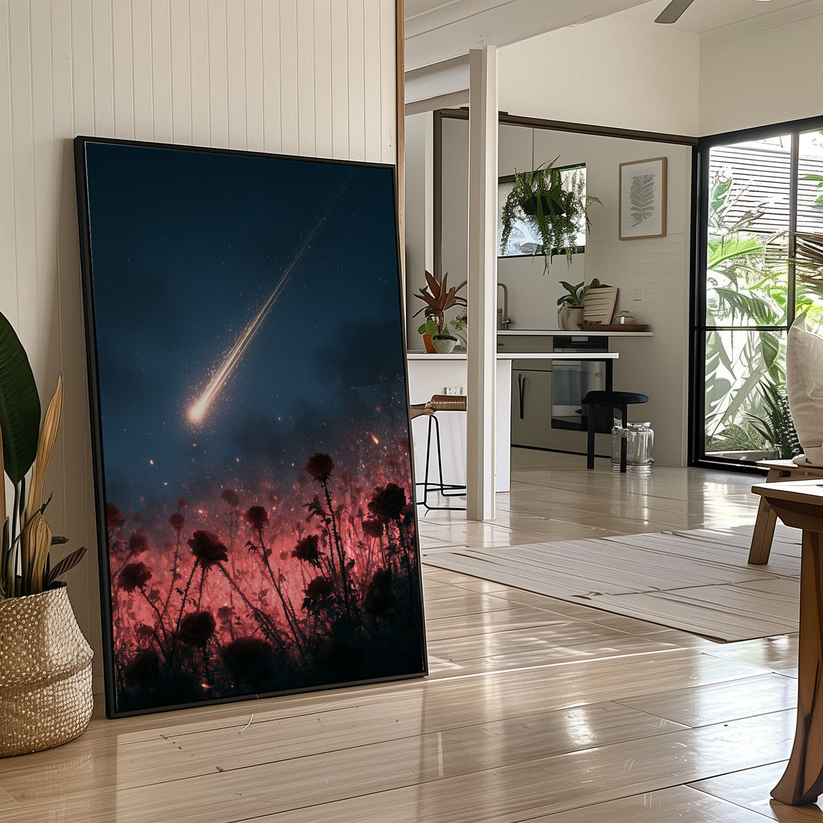 Shooting Star Over Rose Field