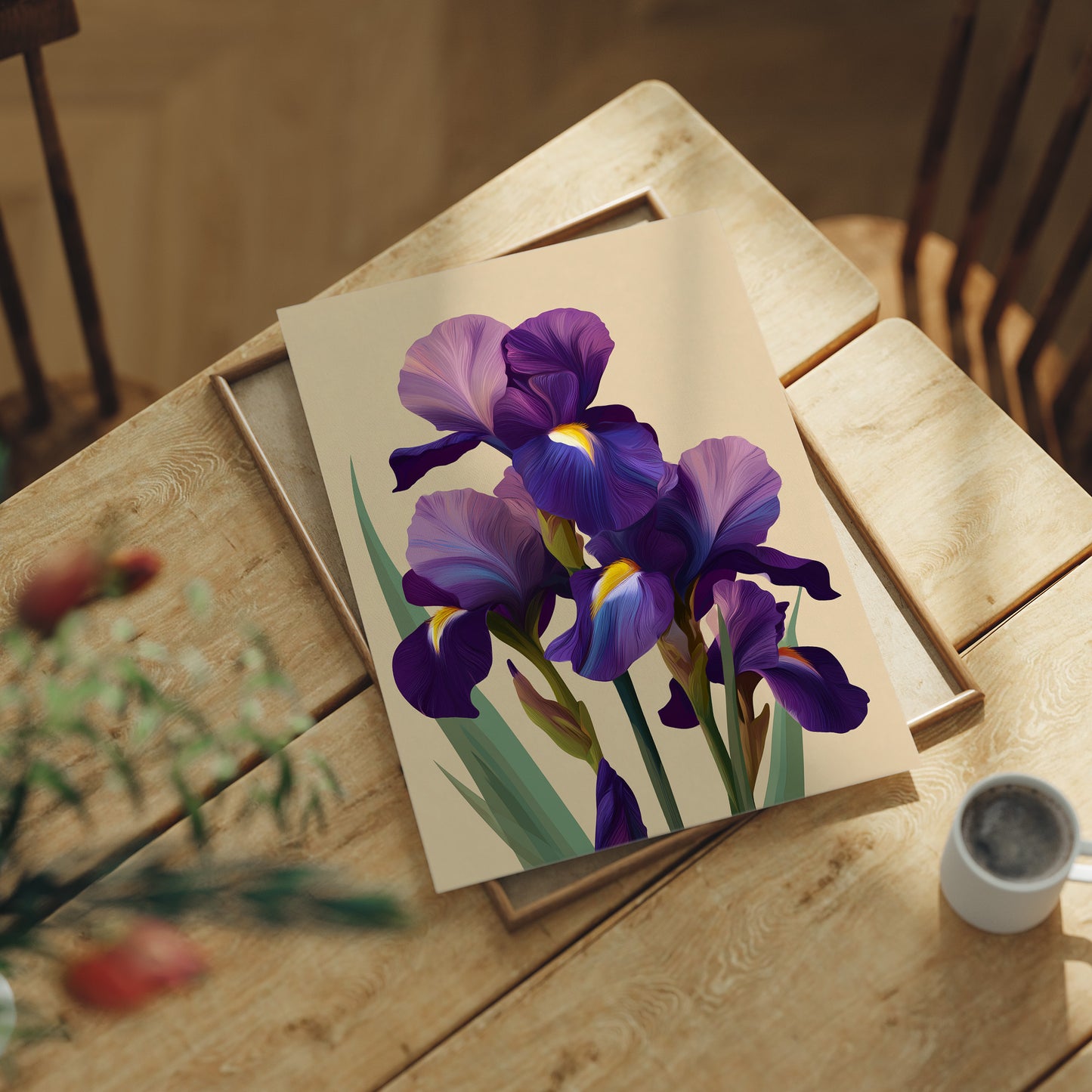 Three Irises Before Dusk