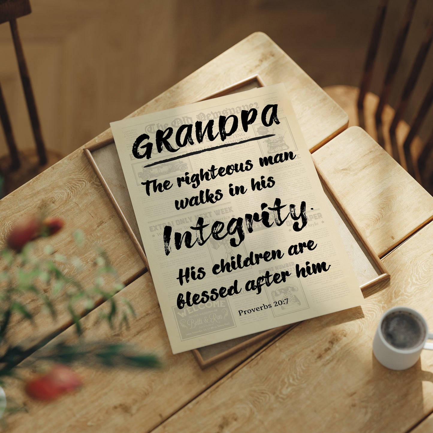Grandpa, His Children Are Blessed — Newsprint