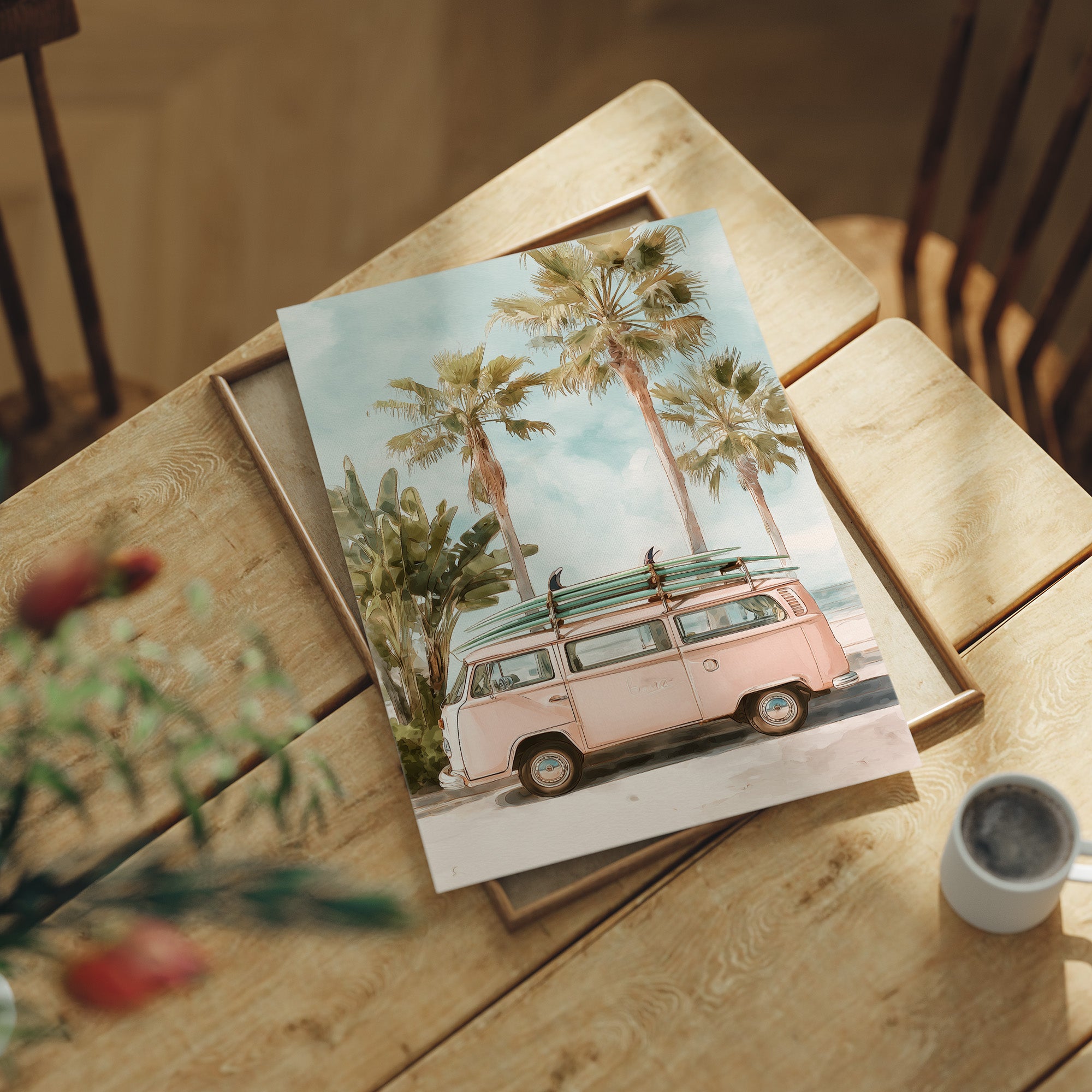 Parked Between Palm Trees