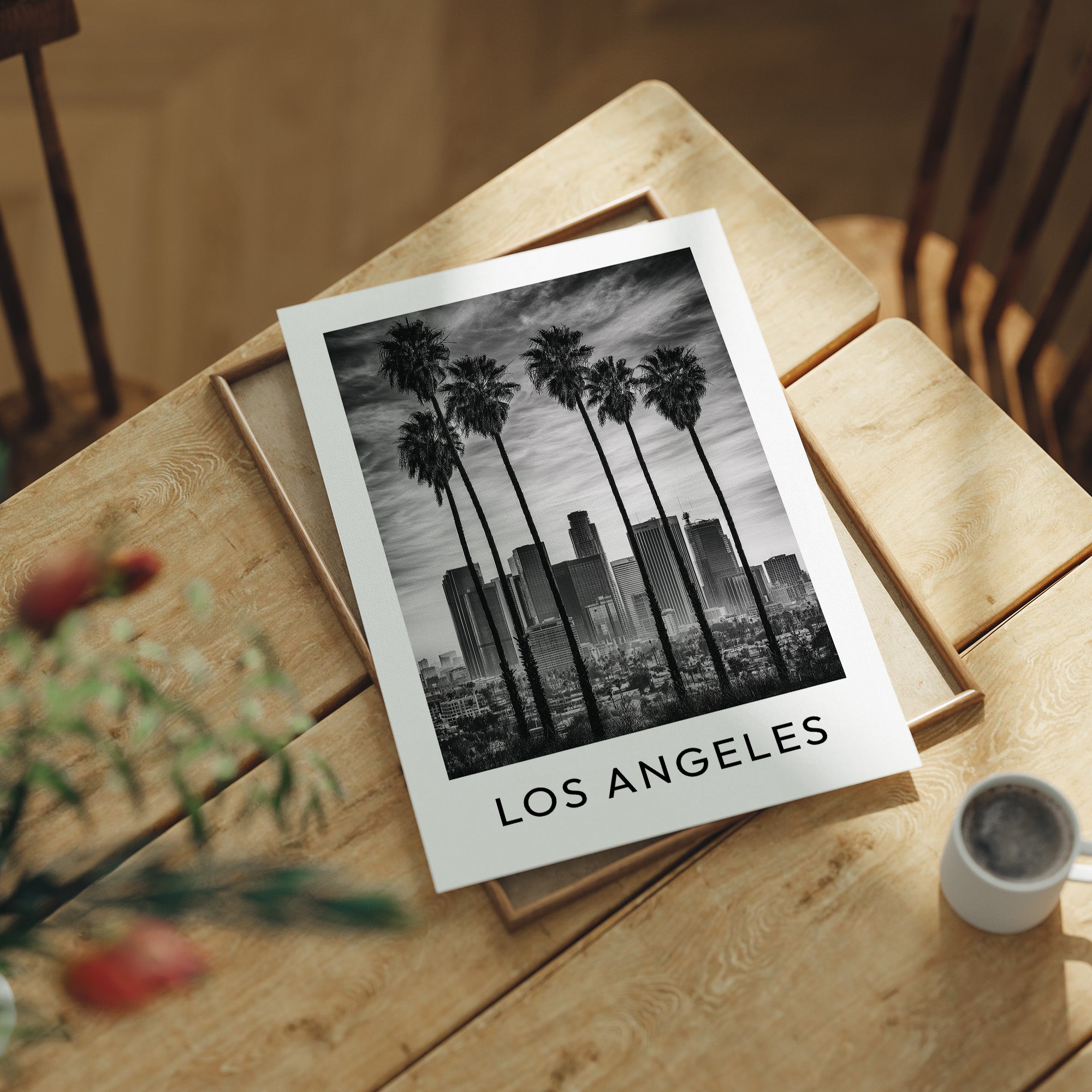 Downtown Skyline Palm Silhouettes