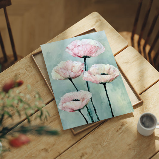 Poppies on a Pale Sage Sky