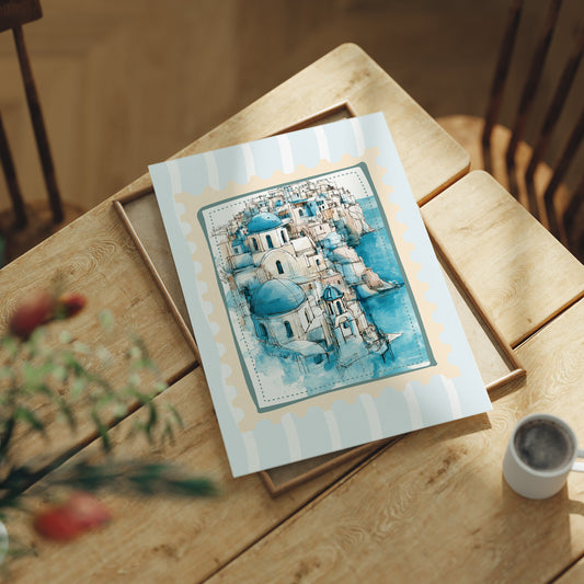 Santorini Blue, Sketched in Stamp