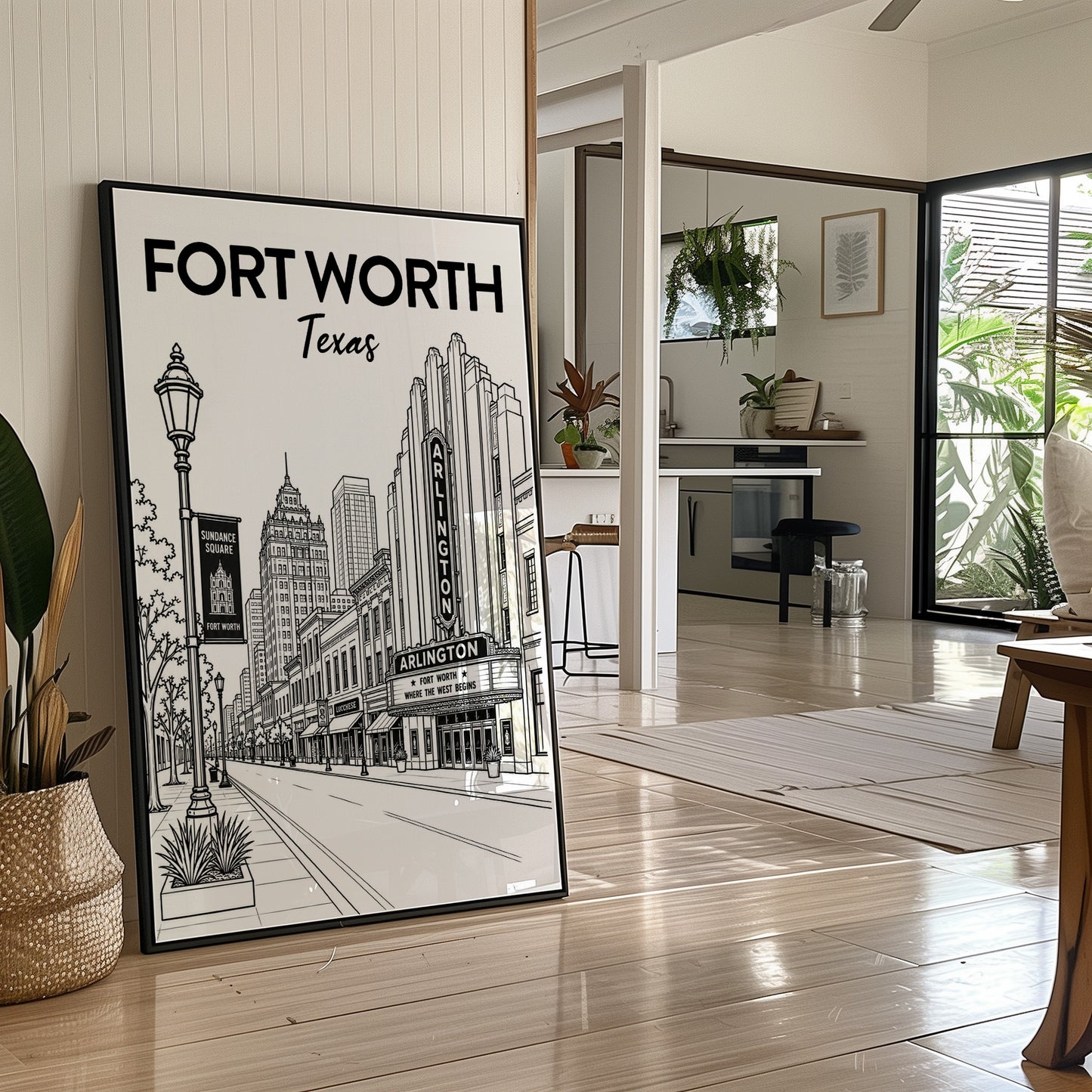 Fort Worth, Marquee Line Art