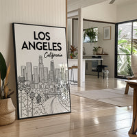 LA, Freeway Skyline Line Art