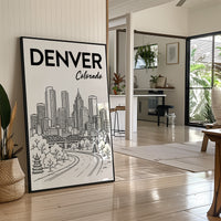 Denver, Winding Road Line Art