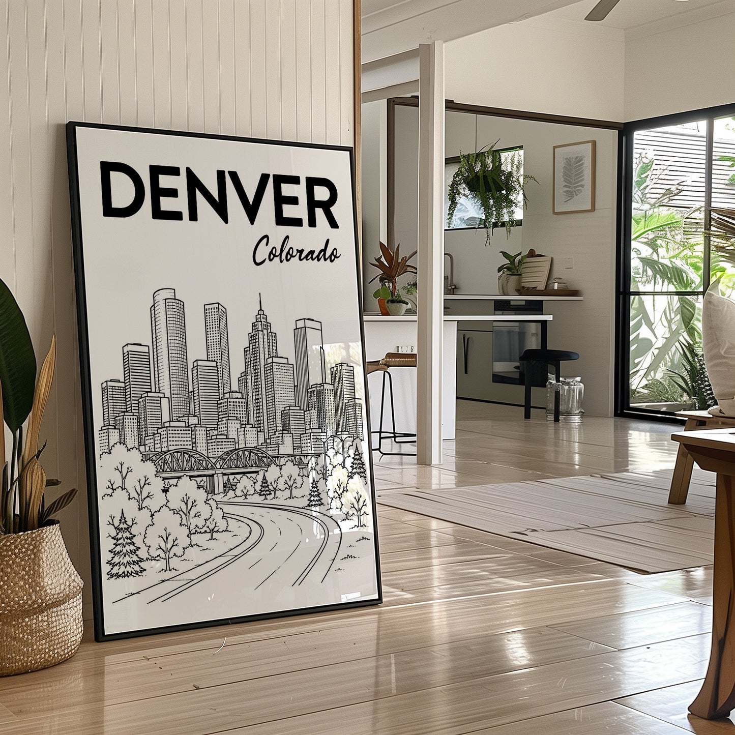Denver, Winding Road Line Art