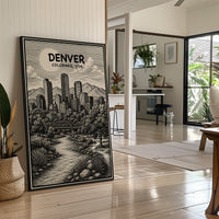 Denver in Woodcut