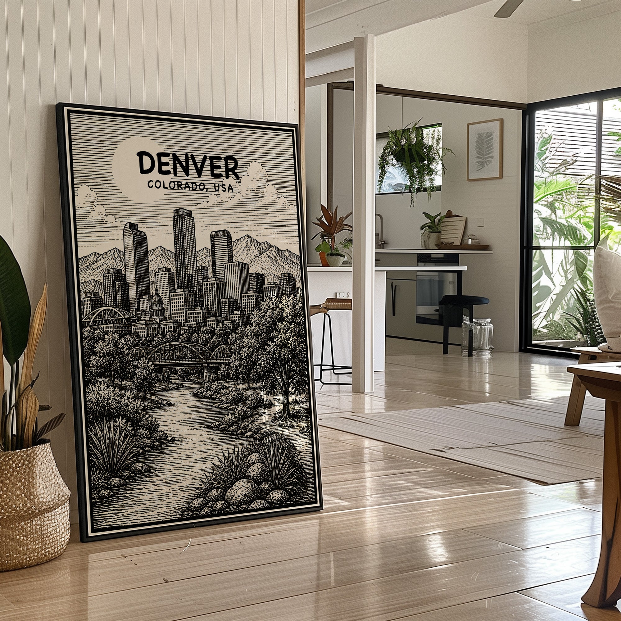 Denver in Woodcut
