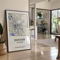 Denver, Mapped in Navy & Gold