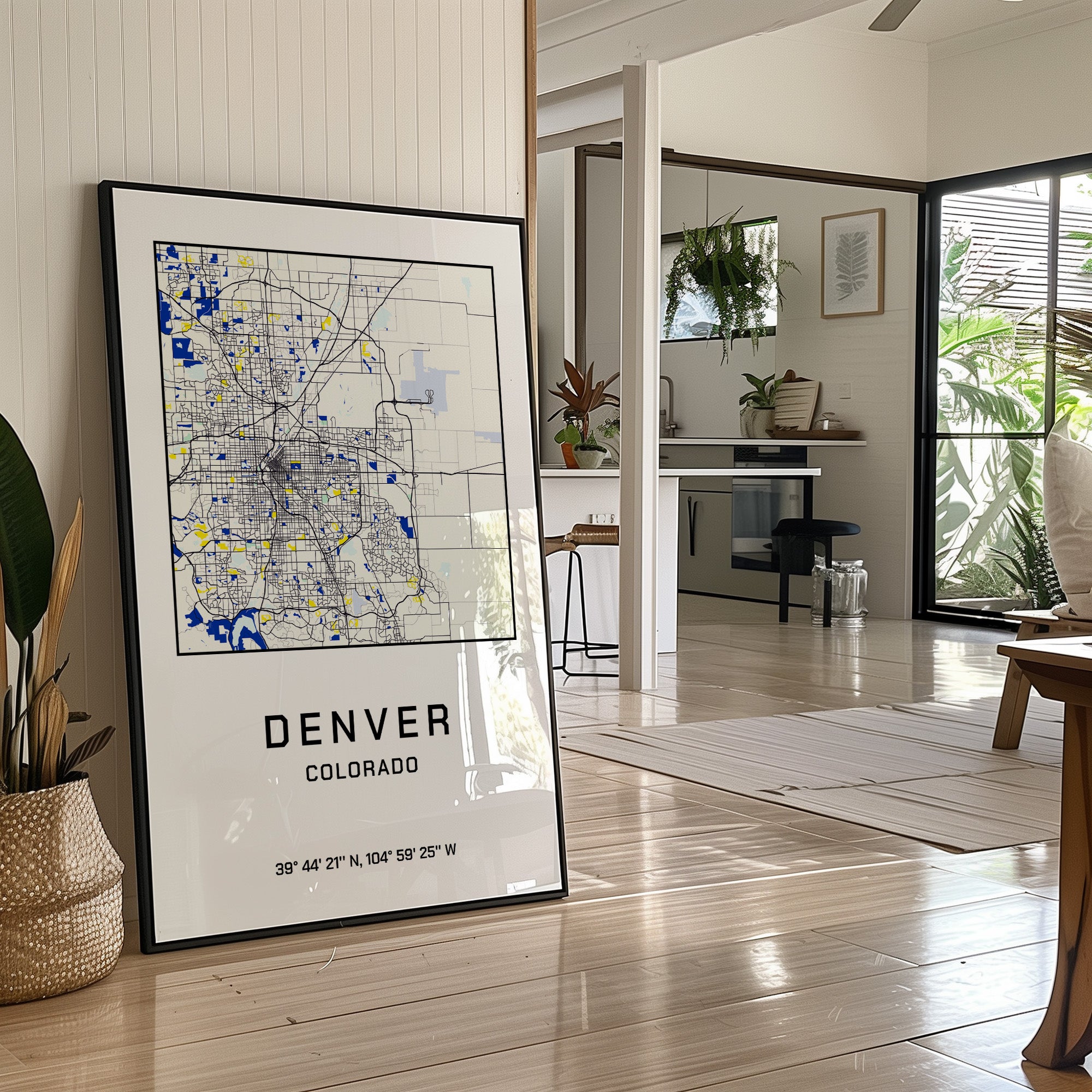 Denver, Mapped in Navy & Gold