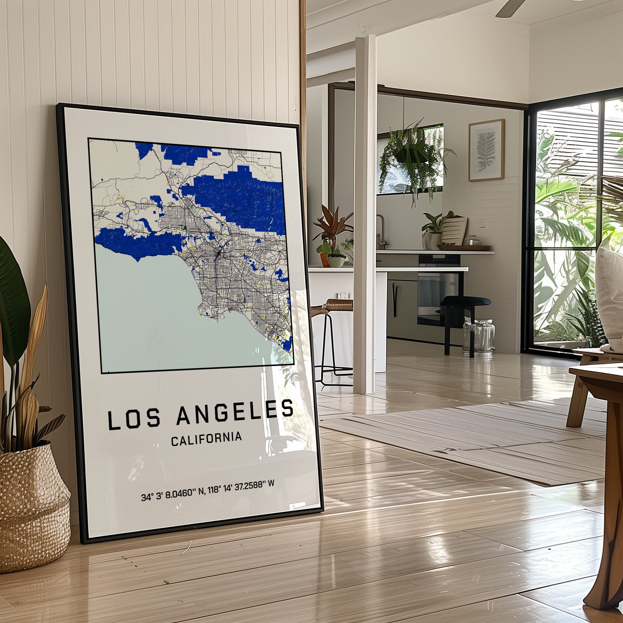 Los Angeles, Mapped in Navy & Gold