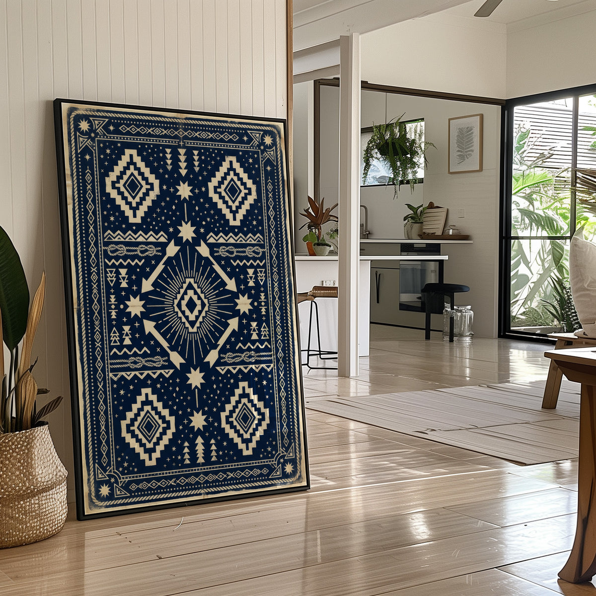 Indigo Southwestern Star Pattern