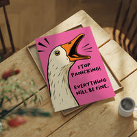 Stop Panicking! Screaming Goose Comic Print