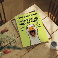 Stop Panicking! Goose Close-Up Comic Print