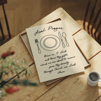Meal Prayer — Bless Us O Lord Line Art Print