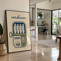 Sardines in Olive Oil — Vintage Tin Label Print