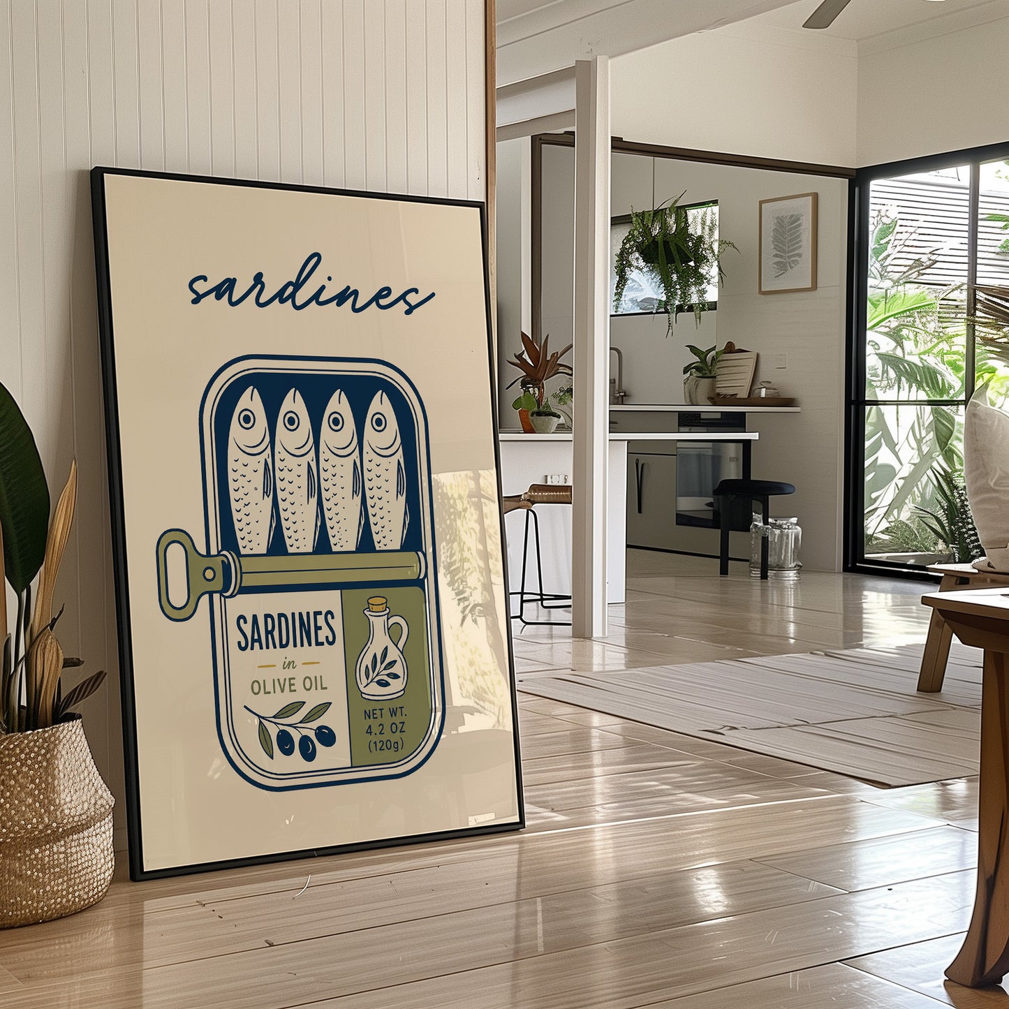 Sardines in Olive Oil — Vintage Tin Label Print