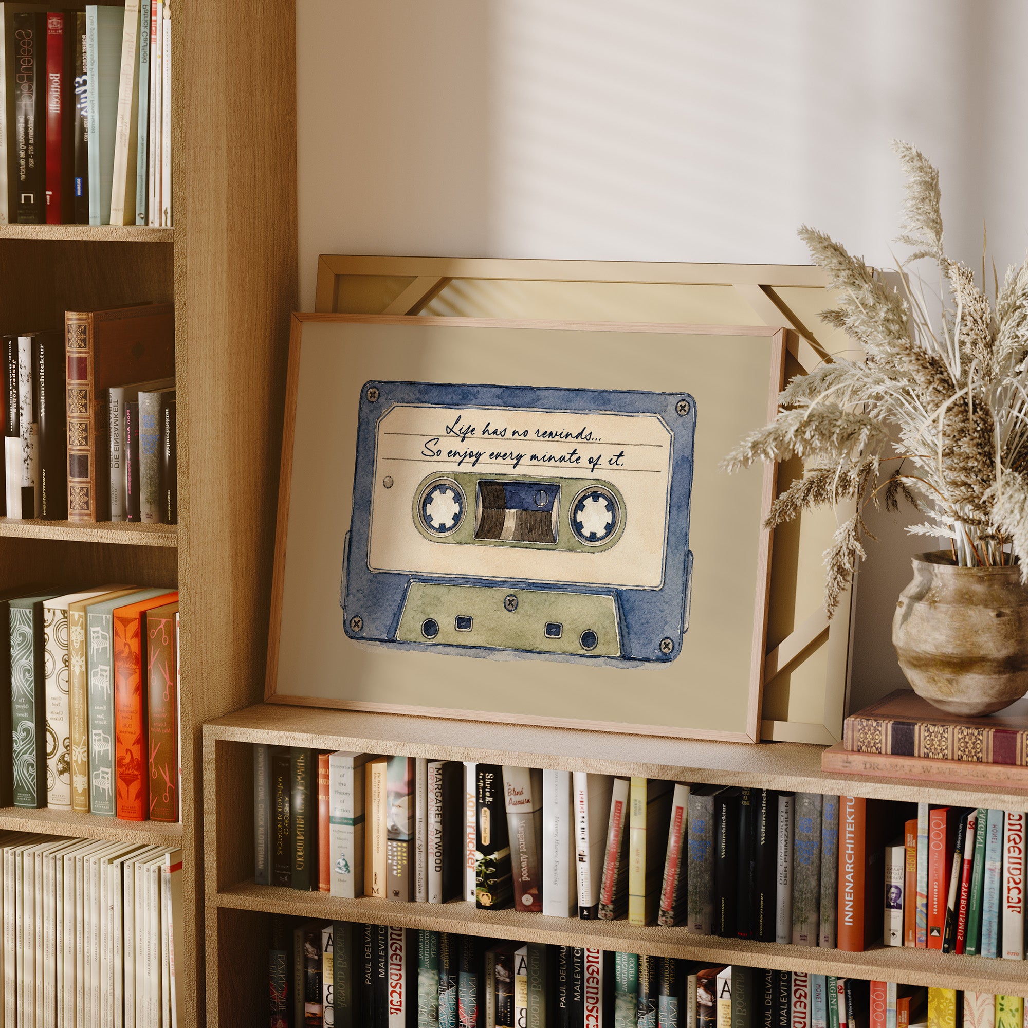 Watercolor Cassette Life Quote