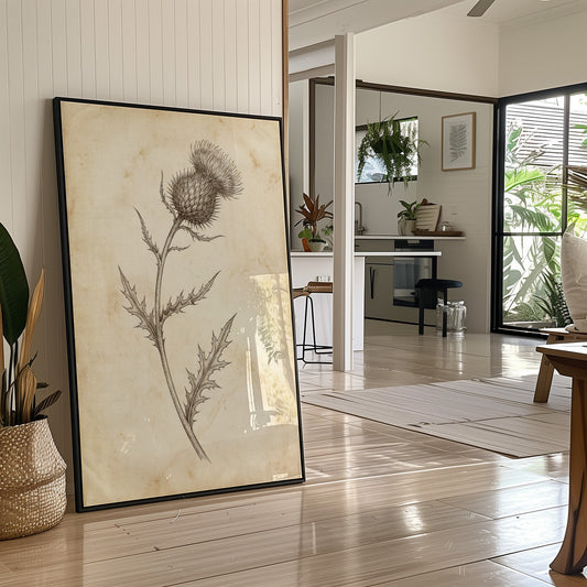 Thistle Study — Vintage Pen and Ink Botanical Print