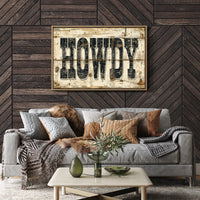 Howdy Weathered Wood Sign