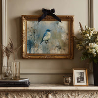 Bluebird Among Winter Grasses