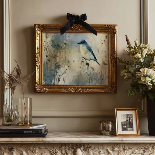 Bluebird in the Winter Haze