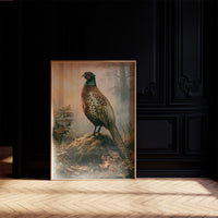 Pheasant at Dawn — Autumn Forest Wildlife Painting