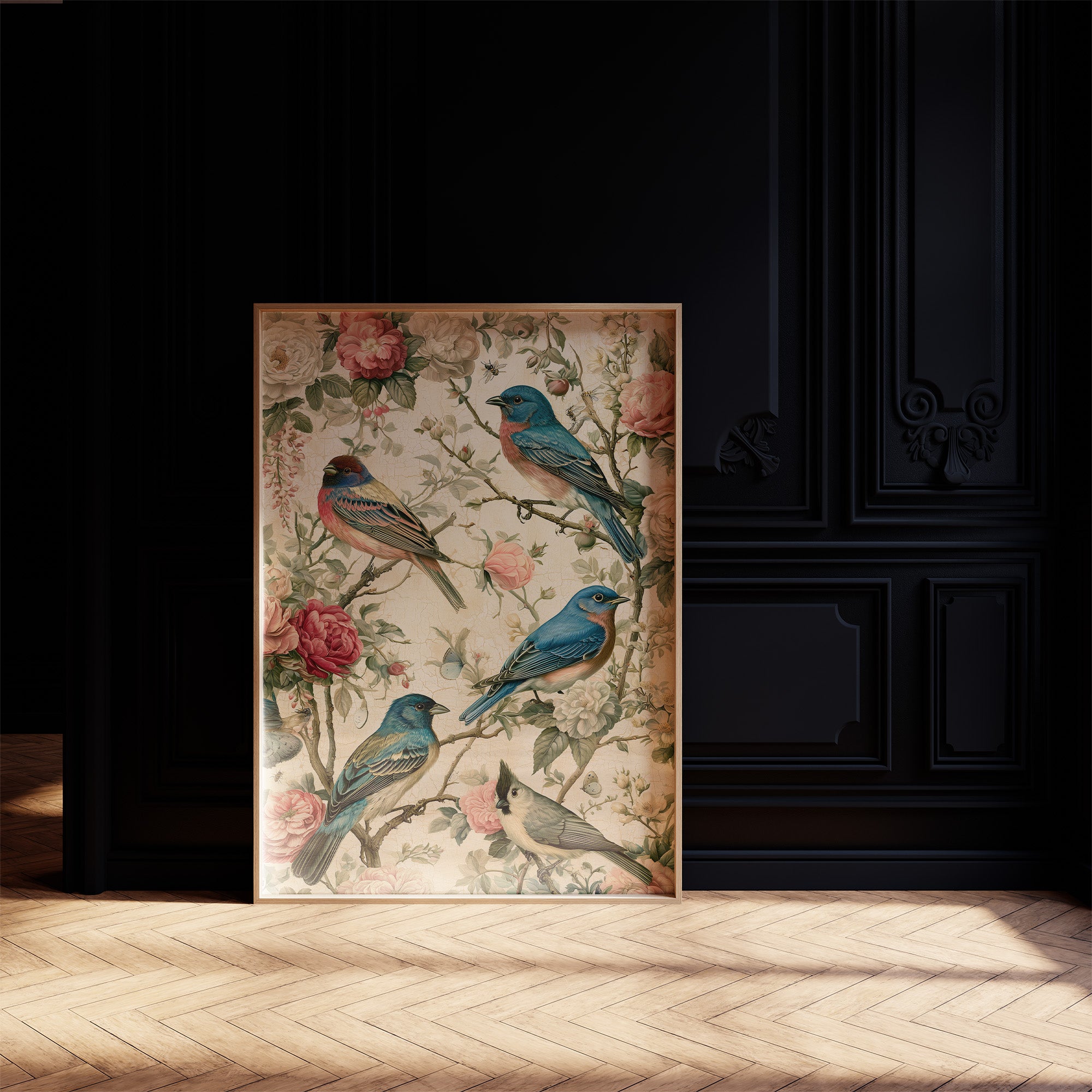 Songbirds and Roses — Garden Chinoiserie Bird Print