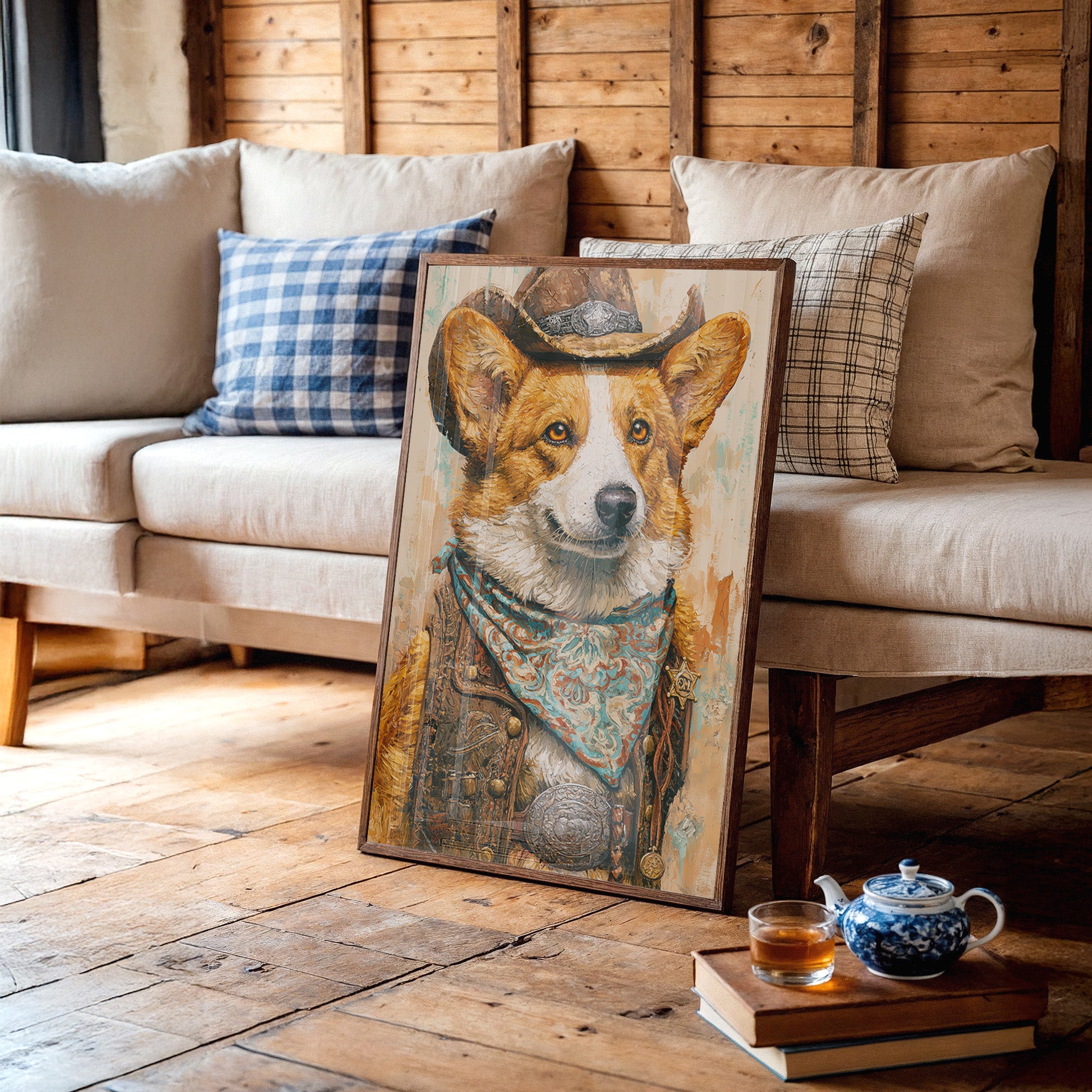 Cowboy Corgi — Close-Up Western Dog Portrait