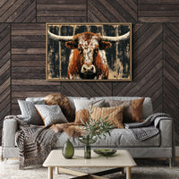 Longhorn Against Midnight Wood