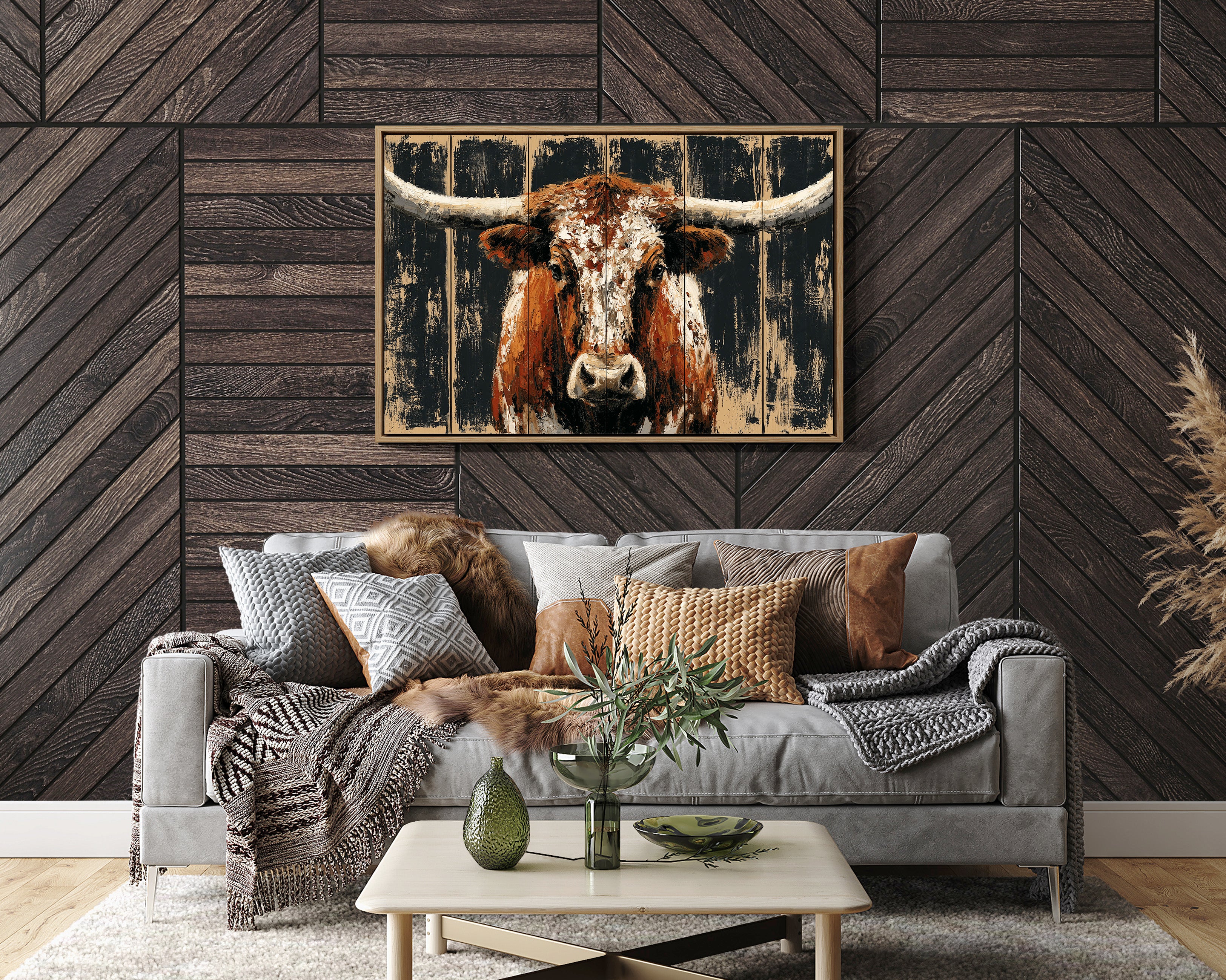 Longhorn Against Midnight Wood