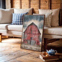 The Red Barn — Bold Decay Prairie Oil Painting