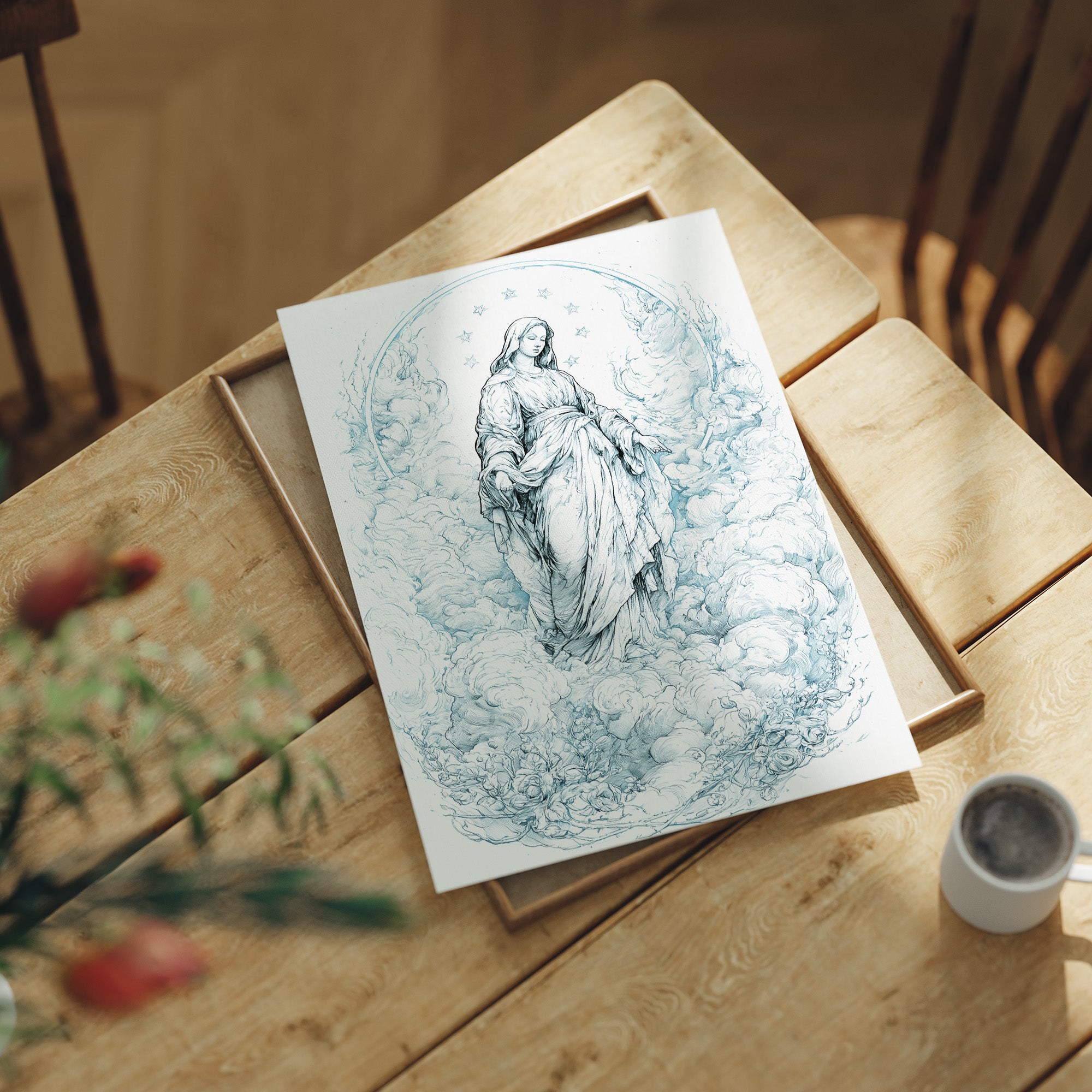 Our Lady of the Clouds — Blue Line Devotional Print
