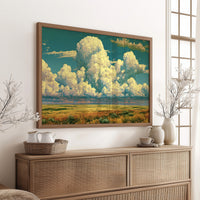 Teal Sky, Towering Clouds
